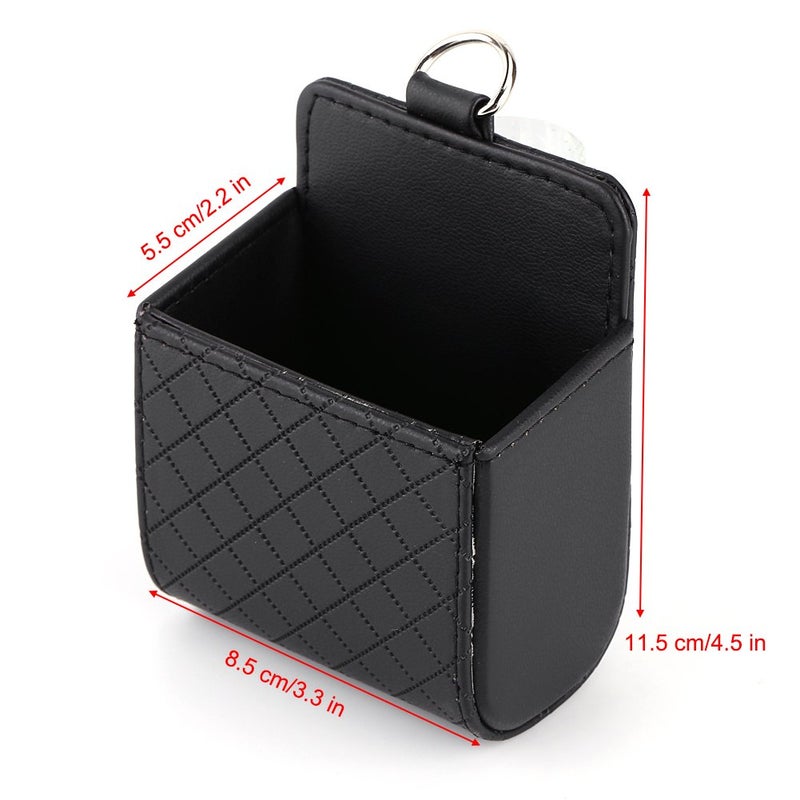 Ejoyous Car Air Vent Storage Bag Phone Holder Dash Organizer Drivers Pocket Sunglass Holder Car Mount Hanging Storage Pouch Bag Key Card Case Organizer with Hook - Black - Image 3